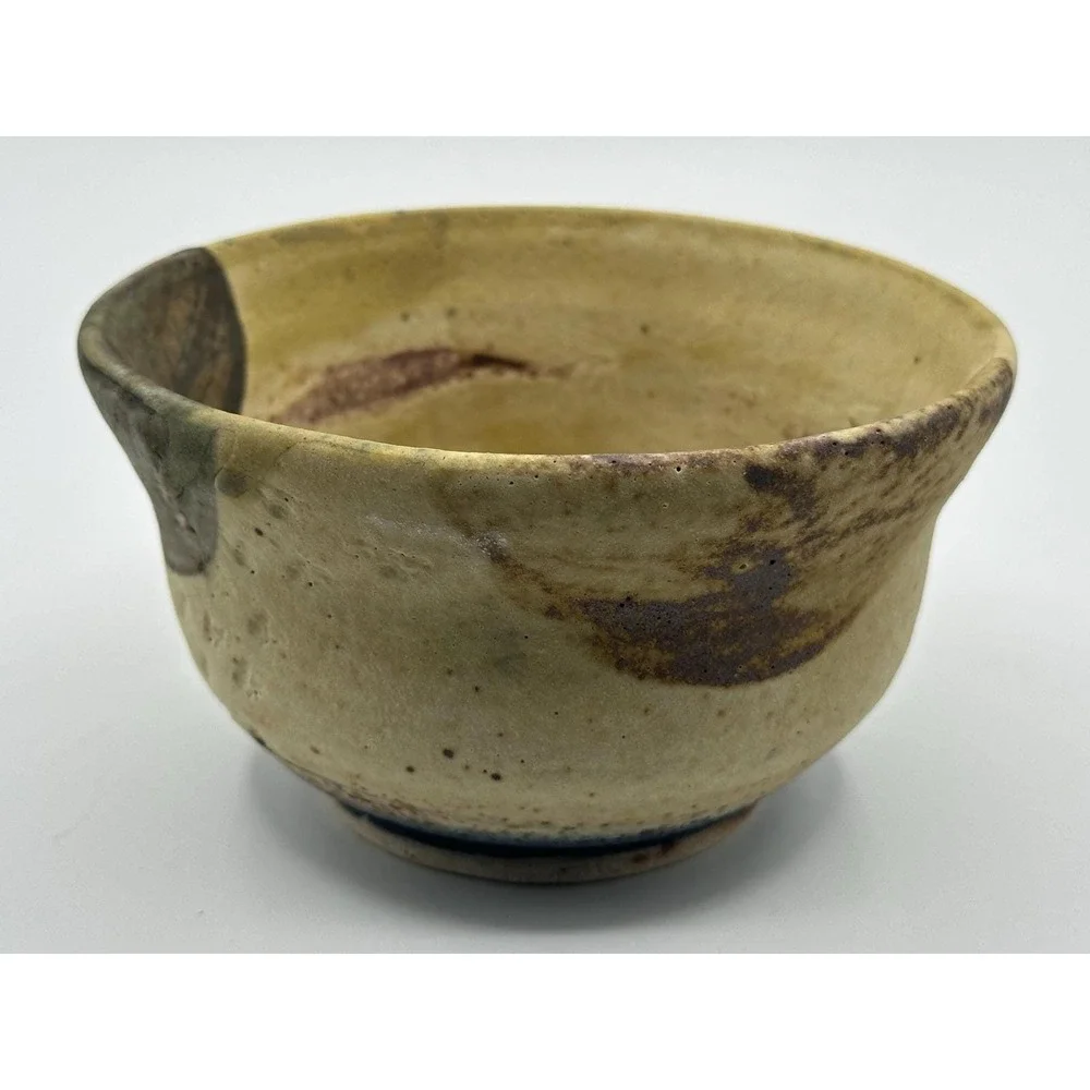 Artisanal Rustic Matcha Bowl - Handcrafted Stoneware with Natural Glaze Drips